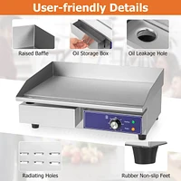 Costway 22'' Commercial Electric Griddle 110V 2000W Flat Top Countertop Grill 122 -572