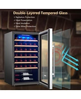 20 Inch Cooler Refrigerator for 33 Bottles with Tempered Glass Door