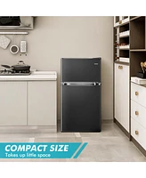 3.2 Cu.Ft Mini Refrigerator with Freezer Compact Fridge with 2 Reversible Door
