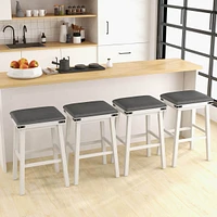 30'' Dining Bar Stool Set of 2 Pub Height Padded Seat Wood Frame Kitchen