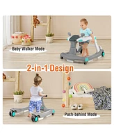 Costway 2-in-1 Baby Walker Foldable Activity Push Walker with Adjustable Height