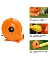 Costway Inflatable Bounce House Kid Water Splash Pool Slide Jumping Castle w/740W Blower