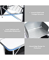 Costway Folding Portable Aluminum Camping Grill Table