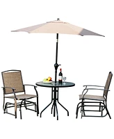 Costway 2PCS Patio Swing Single Glider Chair Rocking Seating Steel Frame Garden