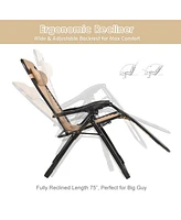 Zero Gravity Chair Oversize Lounge Patio Heavy Duty Folding Recliner