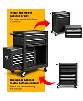 Costway High Capacity 6-Drawer Rolling Tool Chest Storage Cabinet Toolbox Combo