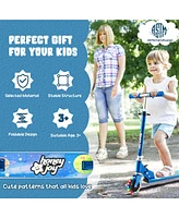 Costway Folding Adjustable Height Kids Toy Kick Scooter Rear Brake 2 Flashing Wheels