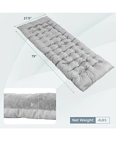 Gymax Wide Foldable Camping Cot Heavy-Duty Steel Sleeping Cot w/Sleeping Mattress Grey