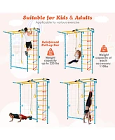 Costway 7 in 1 Kids Indoor Gym Playground Swedish Wall Ladder Children Home Climbing Gym