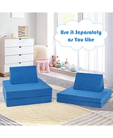 Costway 4-Piece Convertible Kids Couch or 2 Chairs Toddler