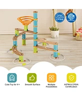 Wooden Marble Run Construction 111PCS Stem Educational Learning Toys for Kid