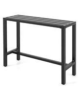 Costway Outdoor Metal Bar Table 48'' Patio Rectangular Counter Height Dining Table