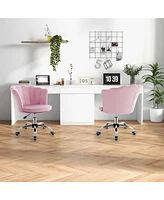 Velvet Petal Shell Office Chair Adjustable Swivel