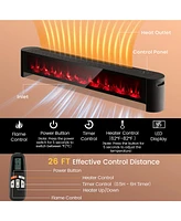 Costway 1400W Electric Baseboard Heater Convection Space Heater with Realistic 3D Flame