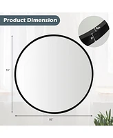 Costway 16''Round Wall Mounted Bathroom Mirror Aluminum Alloy Frame Decor Mirror