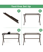 4-6 Person Portable Aluminum Camping Table Lightweight Roll Up