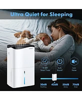 Costway 100-Pint Dehumidifier for Home & Basements w/ Smart App& Alexa Control