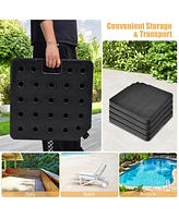 Costway Patio 4pcs 13L Cantilever Offset Umbrella Base Heavy Duty Outdoor Square