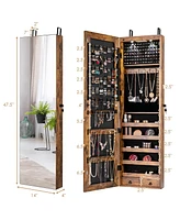 Costway Mirrored Jewelry Cabinet Jewelry Organizer