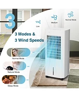 Costway 3-In-1 Evaporative Air Cooler w/ Humidifier & Fan Portable Rolling Swamp Cooler