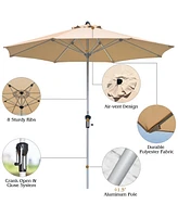 Costway 9' Patio Market Umbrella Table Aluminum Crank