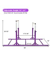 Costway Kids Gymnastics Parallel Bars Double Horizontal Bars Adjustable