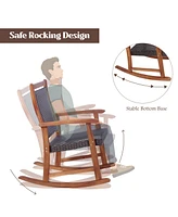 Gymax 3PCS Patio Rocking Chair & Table Set Outdoor Conversation Bistro Set