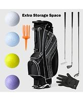 Costway Golf Stand Cart Bag Club w/6 Way Divider Carry Organizer