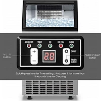 Costway Built-In Stainless Steel Commercial 110Lbs/24H Ice Maker Portable