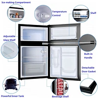 Refrigerator Small Freezer Cooler Fridge Compact 3.2 cu ft. Unit
