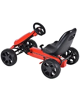 Costway Xmas Gift Go Kart Kids Ride On Car Pedal Powered Car 4 Wheel Racer Toy Stealth Outdoor