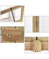 Costway Garden Portable Wooden GreenHouse Cold Frame Raised Plants Shelves Protection