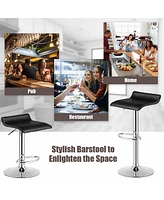 Costway Set of 2 Swivel Bar Stool Pu Leather Adjustable Bar Chair
