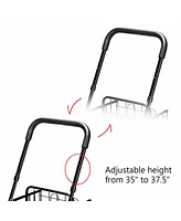 Costway Folding Shopping Cart Jumbo Basket Rolling Utility Trolley Adjustable Handle