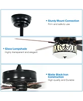 Costway 52'' Ceiling Fan W/Light Reversible Blade Adjustable Speed Remote Control