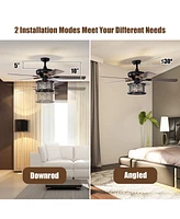 Costway 52'' Ceiling Fan with Light Reversible Crystal Ceiling Fan Lamp W/Remote Control