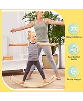 Costway Wooden Wobble Balance Board Kids Adult 15.5'' wider Rocker Board Toy 660LBS
