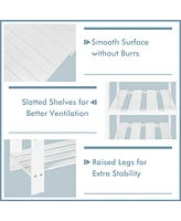 Costway Bamboo Shoe Rack Bench 3-Tier Storage Shelf Holder Home Entryway Hallway