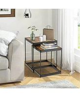 Costway Coffee Tables Nesting Side Set of 2 for Living Room Modern