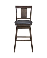 Costway Swivel Bar Stool 29 inch Upholstered Pub Height Bar Chair