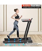 Costway 2.25HP 3-in-1 Folding Treadmill W/Table Speaker Remote Control