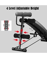 Costway Adjustable Incline Curved Workout Fitness Sit Up Bench