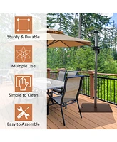 50LBS Patio Square Umbrella Base Stand Market Umbrellas Handle Wheels