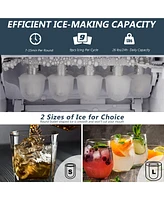 Costway Stainless Steel Ice Maker Machine Countertop 26Lbs/24H Self-Clean