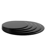 Simplie Fun 24" Inch Round Tempered Glass Table Top Black Glass 1/2" Inch Thick Beveled Polished Edge