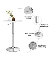 Sugift 360° Swivel Cocktail Pub Table with Sliver Leg and Base