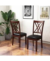 Sugift Set of 2 Dining Chair with Backrest and Padded Seat