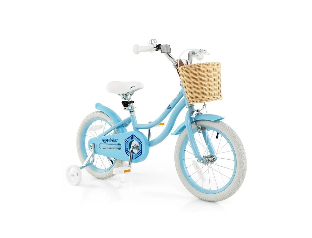 Slickblue 16-Inch Kids Bike with Adjustable Handlebar for Girls Boys Ages 4-7