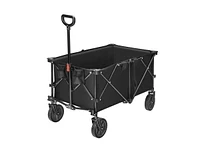 Slickblue Outdoor Folding Wagon Cart with Adjustable Handle and Universal Wheels