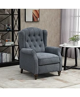 Mondawe Elegant Nailhead Tufted Recliner Push Back Accent Chair with Rubber Wooden Legs